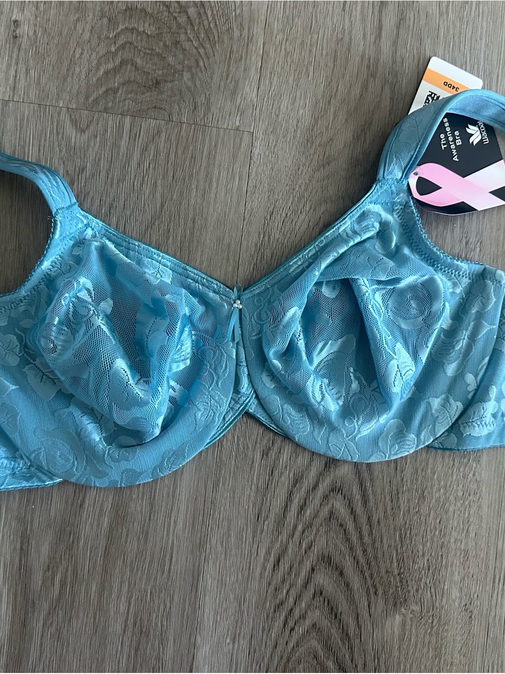 Wacoal Lace Underwire Bra in Light Blue - Supportive Women's Bra 34DD